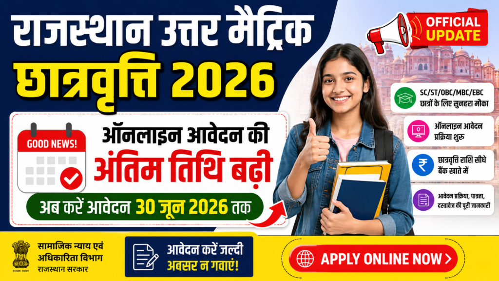 Rajasthan Post-Matric Scholarship 2026 : Big Relief for Students