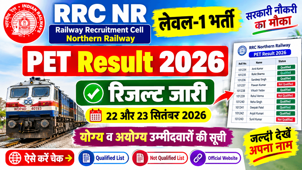 RRC NR PET Result 2026