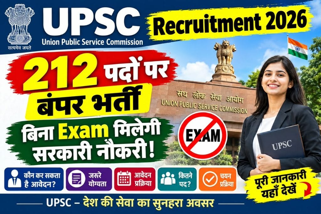 UPSC Recruitment 2026: 212 पदों पर भर्ती, आवेदन शुरू, 2 अक्टूबर तक करें अप्लाई